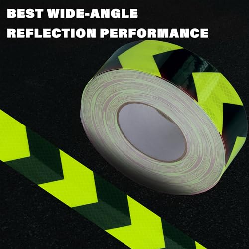 SWRT 2 Inch X 160 FT Reflective Tape Outdoor Waterproof Black & Green Reflective Tape Heavy Duty Strong Adhesive Hazard Caution Safety Warning Tape Reflector Conspicuity Tape for Trailer