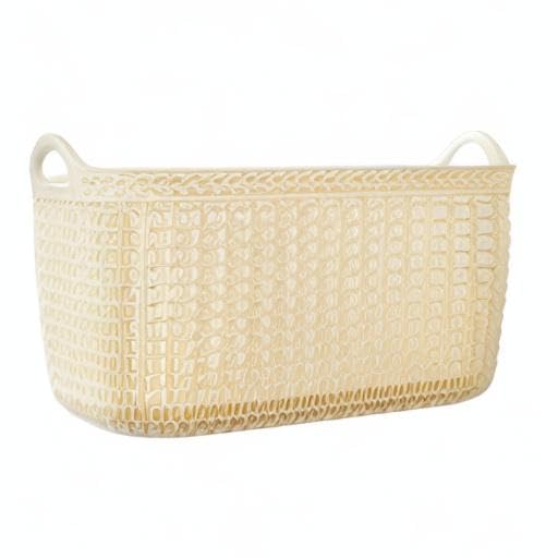 Kuber Industries Unbreakable Multipurpose Storage Basket With Handles|Medium Size & Flexible Plastic |Fruit/Vegetable/Bathroom/Stationary/Home Basket,