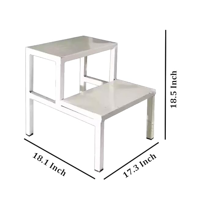 LISAMED Double Step Foot Stool, Metal Frame with Anti-Slip Top,Bedside Footstep for Hospital/Clinic/Nursing Home and Domestic Use