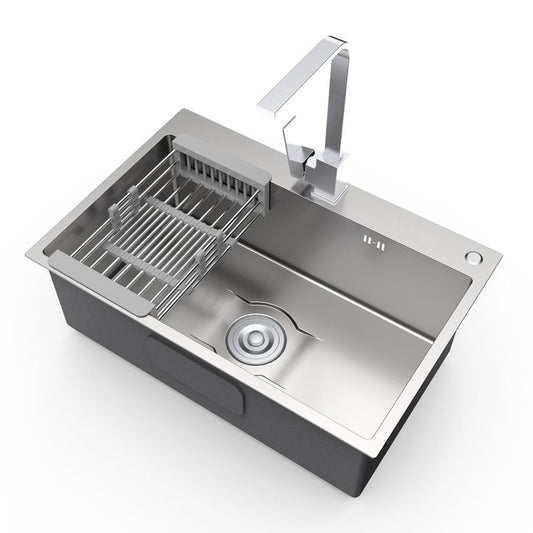 201 Stainless Steel Handmade Kitchen Sink – Single Bowl, Thick & Durable