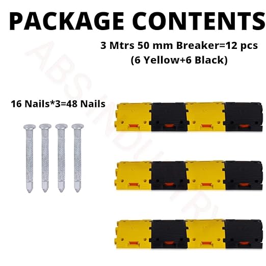 Safety Speed Breaker 50mm PVC Road Hump Pack of 3 Meters
