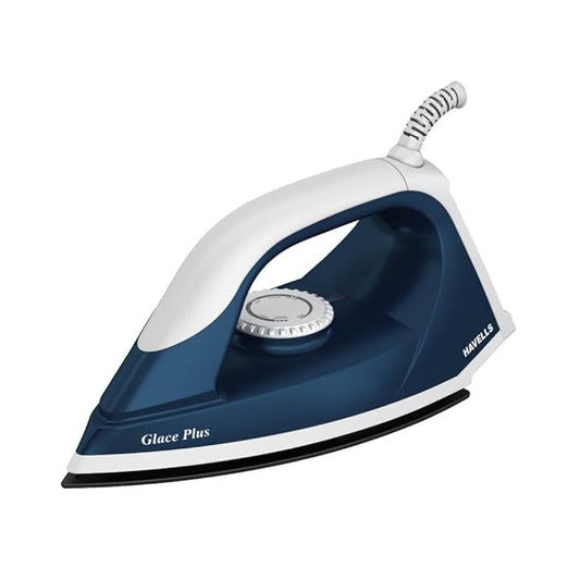 Havells Glace Plus 1000 Watts Dry Iron Press| Greblon Non Stick Sole Plate with German Technology | ISI Certified |Cord Winder | Aerodynamic Design