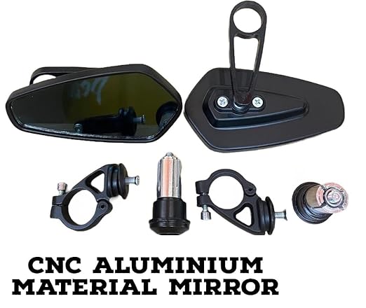 FETE PROPZ CNC Alloy Stylish Design 2-Verson Mirror for Motorbike Rearview Side Handle Bar End Mirrors For All Universal Bikes