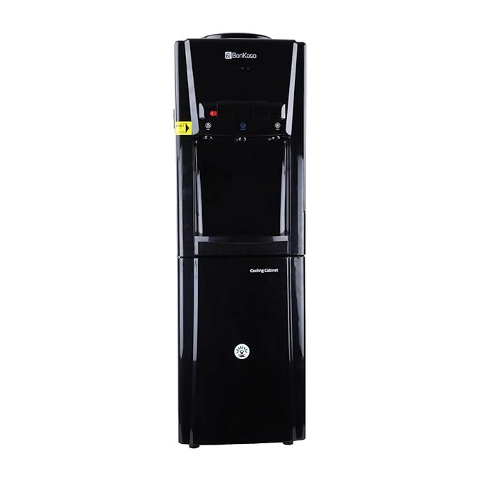 BonKaso Blueprint Hot & Cold Water Dispenser 21C Top Loading with Refrigerator Black