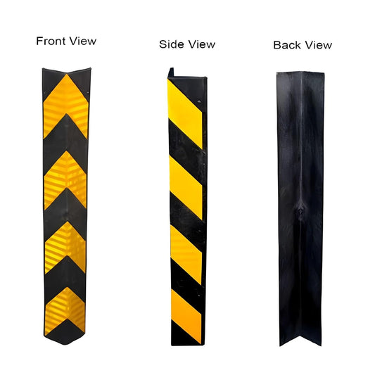 24x7 eMall 4 Pcs Corner Parking Guard Rubber Durable 800 Mm - Protects Cars From Scratches And Bumps, Heavy-Duty Wall Corner Protector For Garage And Parking Spaces, Easy Installation, High-Visibility