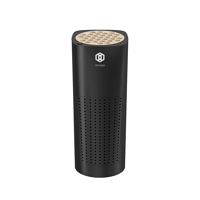Imunsen M-003B True Hepa 13 Filter Air Purifier For Car, Desk, And Office With Carbon Deodorization Filter, 4-Stage Filtration, Smoke, Odors, Allergens, Usb Port 5V, Black
