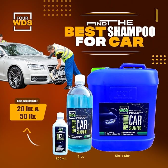 FOUR WDS Premium Car Shampoo (Sportless & Waterless Wash), 5 L