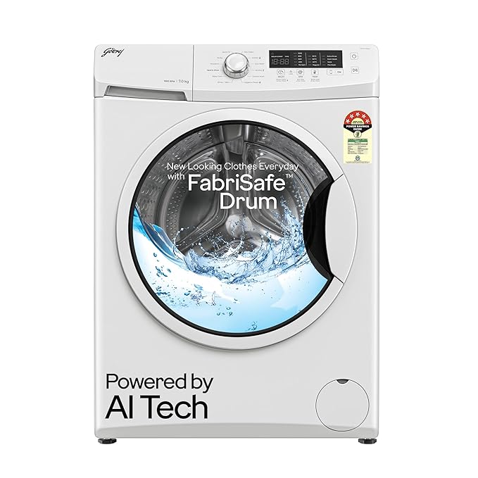 Godrej 7 Kg 5 Star, With AI Tech, I-Sense Technology Fully-Automatic Front Load Washing Machine