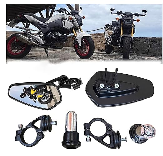 FETE PROPZ CNC Alloy Stylish Design 2-Verson Mirror for Motorbike Rearview Side Handle Bar End Mirrors For All Universal Bikes