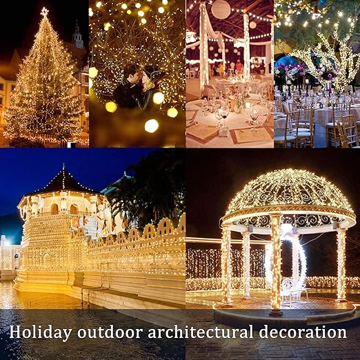 DAYLIGHTIR 2 Pack Total 200 LED Solar Powered Copper Wire String Lights Outdoor
