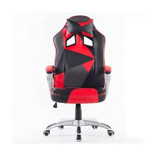 Caddy 27.5x17x46 inch Red Leather Gaming Ergonomic Chair with Headrest