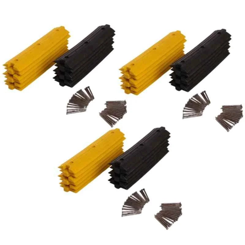 Ladwa 36 Pcs 18m Black & Yellow Plastic High Visibility Safety Speed Breaker Rumblers Set