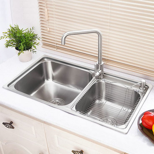 Double Bowl Stainless Steel Drop-In Kitchen Sink