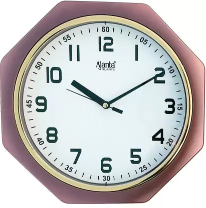 AJANTA Analog 25 cm X 25 cm Wall Clock (Brown, With Glass, Standard)